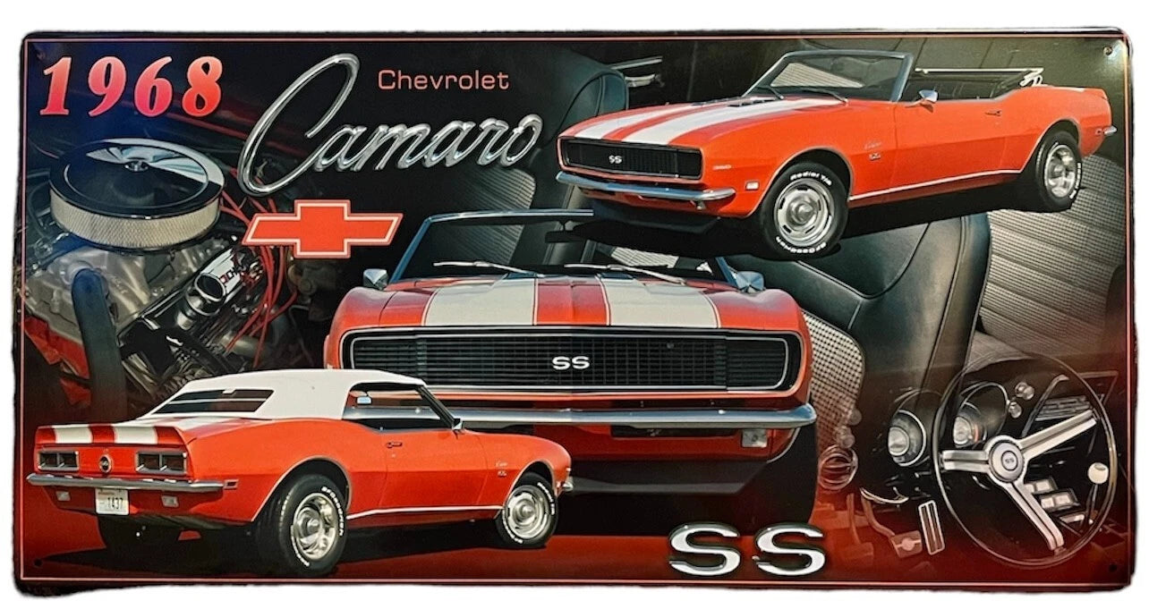 Metal Sign for 1968 Camaro SS (1968) 19" x 9.5" Man Cave Garage Decor