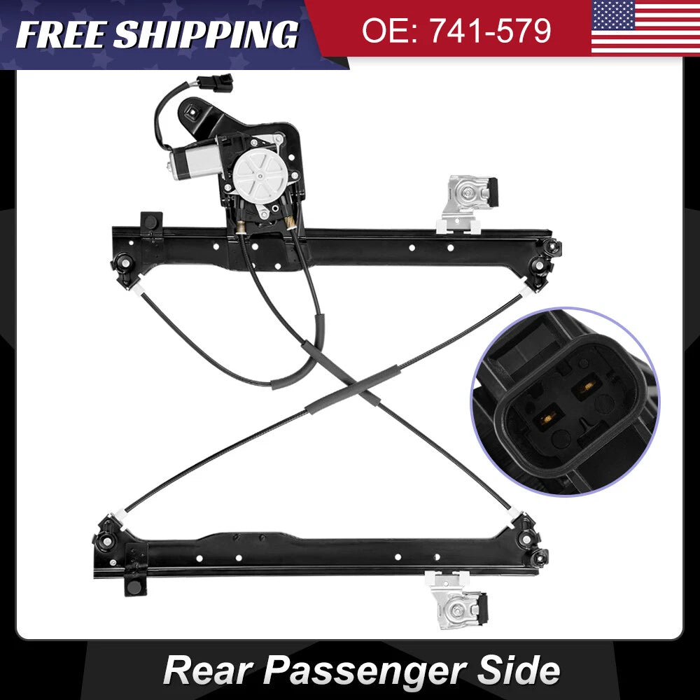 Rear Right Power Window Regulator with Motor for Chevy Silverado GMC Sierra Yukon (2007–2014)