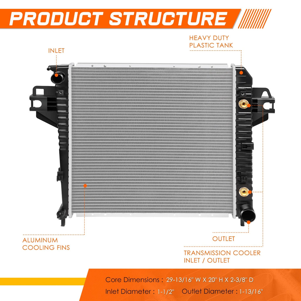 Aluminum Core Replacement Radiator for Jeep Liberty (2002–2006) DPI-2481