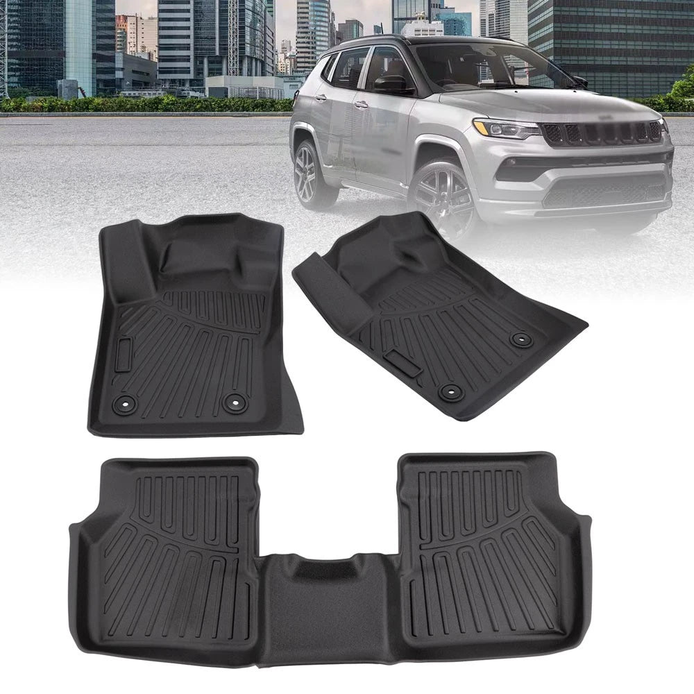 Set of 2 Waterproof TPE Floor Mats for Jeep Compass (2017–2025)