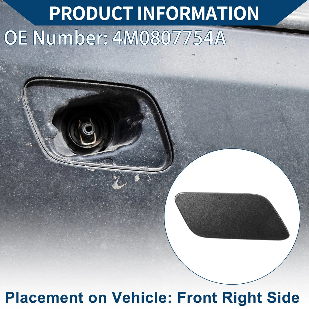 Front Right Washer Nozzle Cover Cap for Audi Q7 (2016–2021) 1Pcs Dark Gray