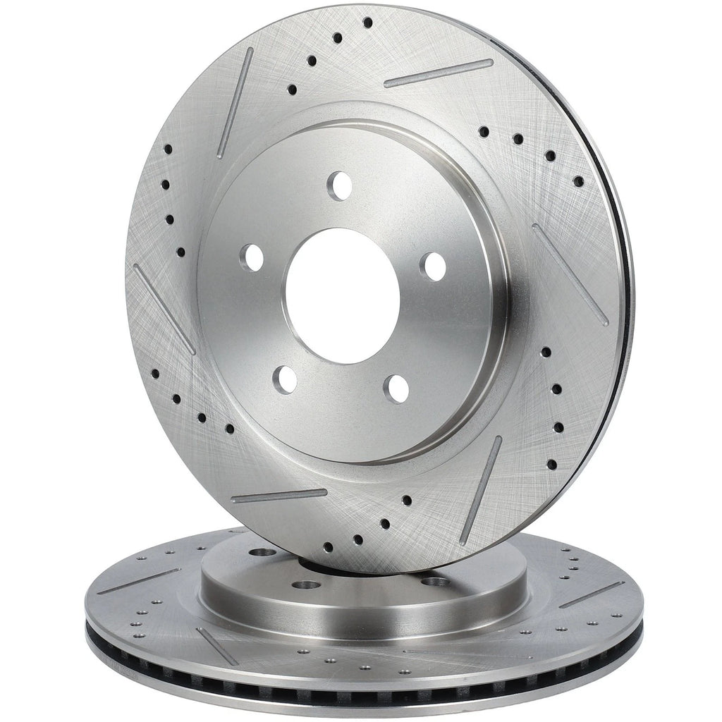 Rear Drilled Slotted Brake Rotors for Ford Mustang (2005–2014)