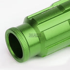 20 PCS Open End M12x1.5 50mm Tall Green Aluminum Lug Nuts + Adapter