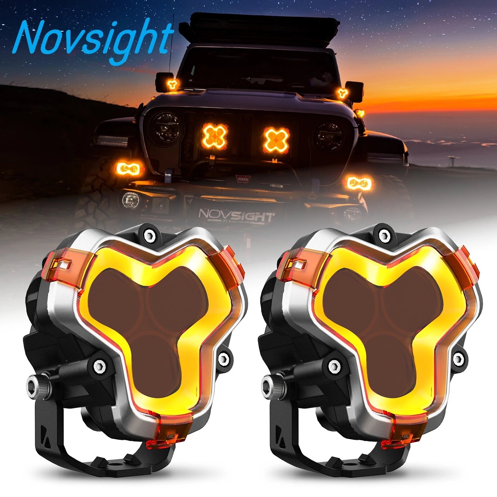 3" NOVSIGHT LED Work Lights Pod for Jeep ATV Off Road