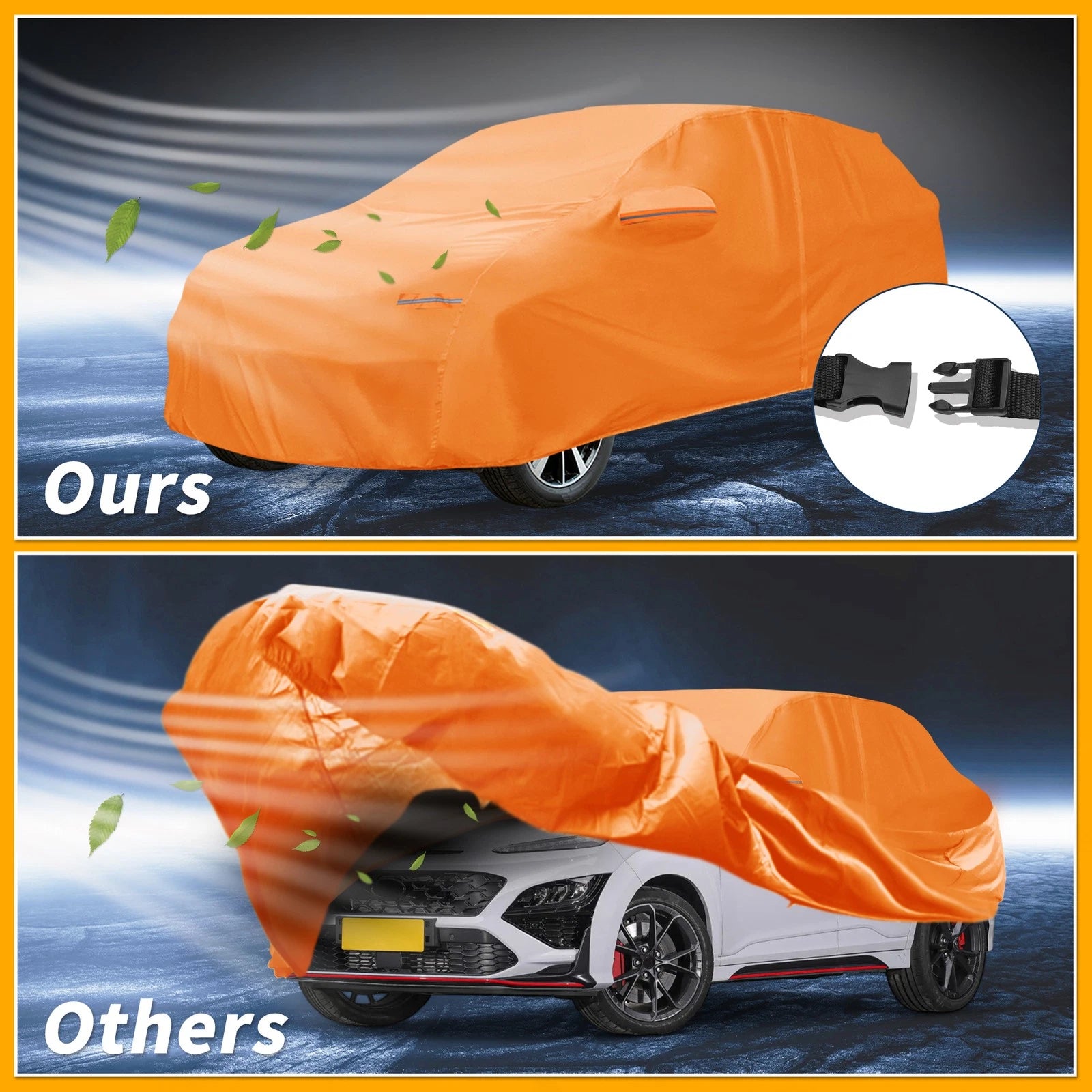 Waterproof Car Cover for Hyundai Kona (2018–2023) 210D-PU with Zipper