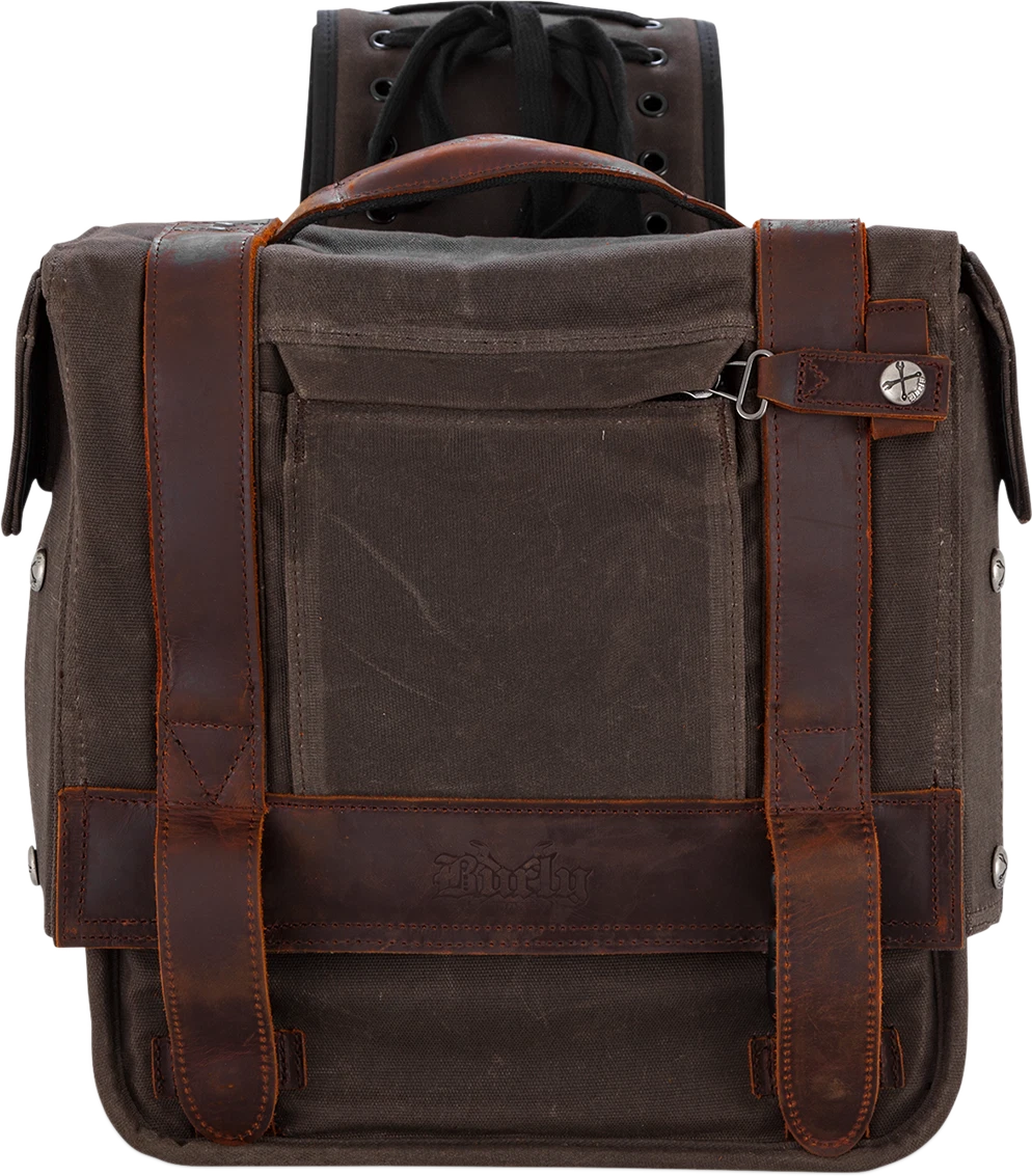 Throw-Over Saddlebag for Burly Brand (Dark Oak)