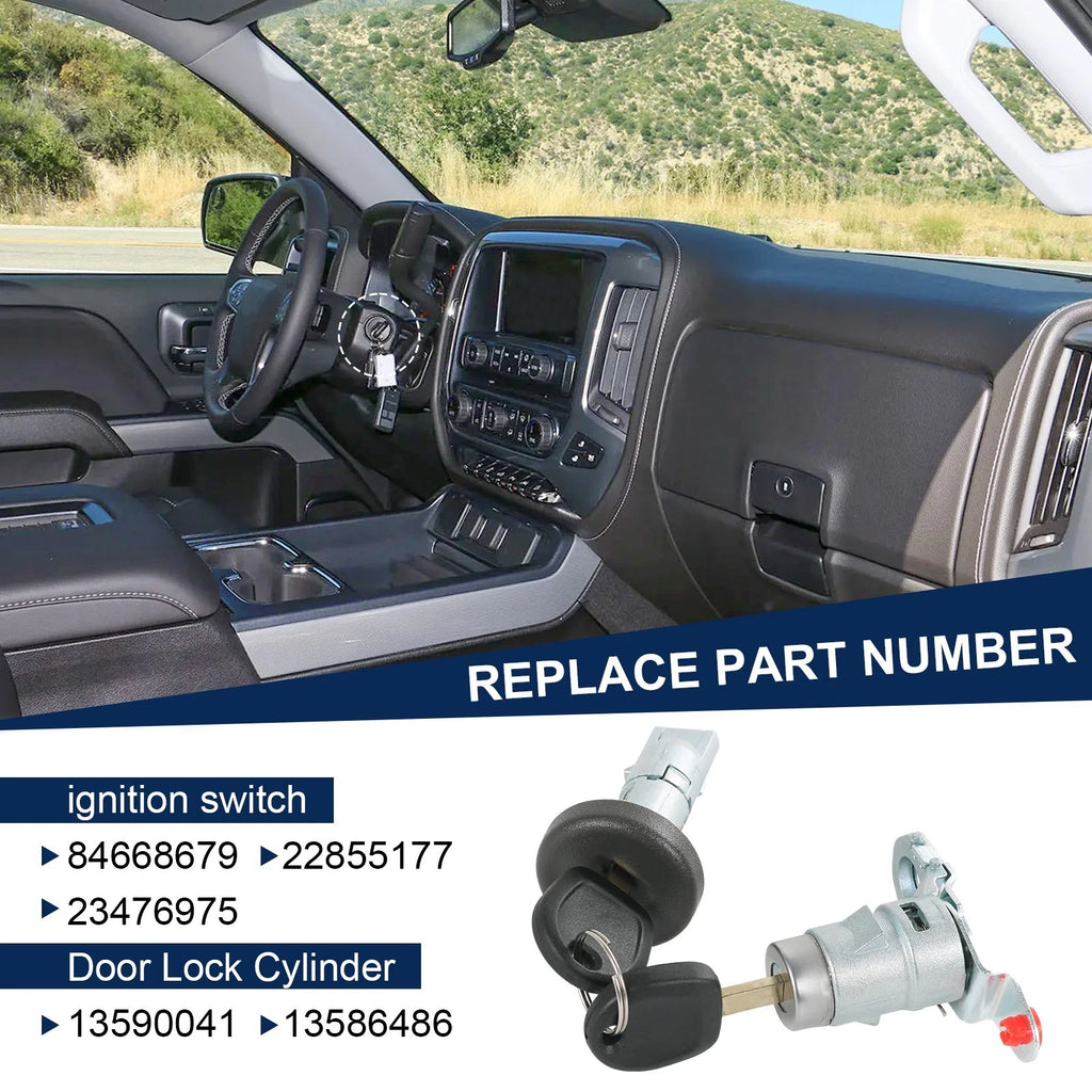 Ignition Door & Tailgate Lock Cylinder Set for Chevy Silverado (2014-2020)