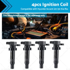 4X Ignition Coil Set for Hyundai Accent i20 i30, Kia Cerato Rio Soul (1.4)
