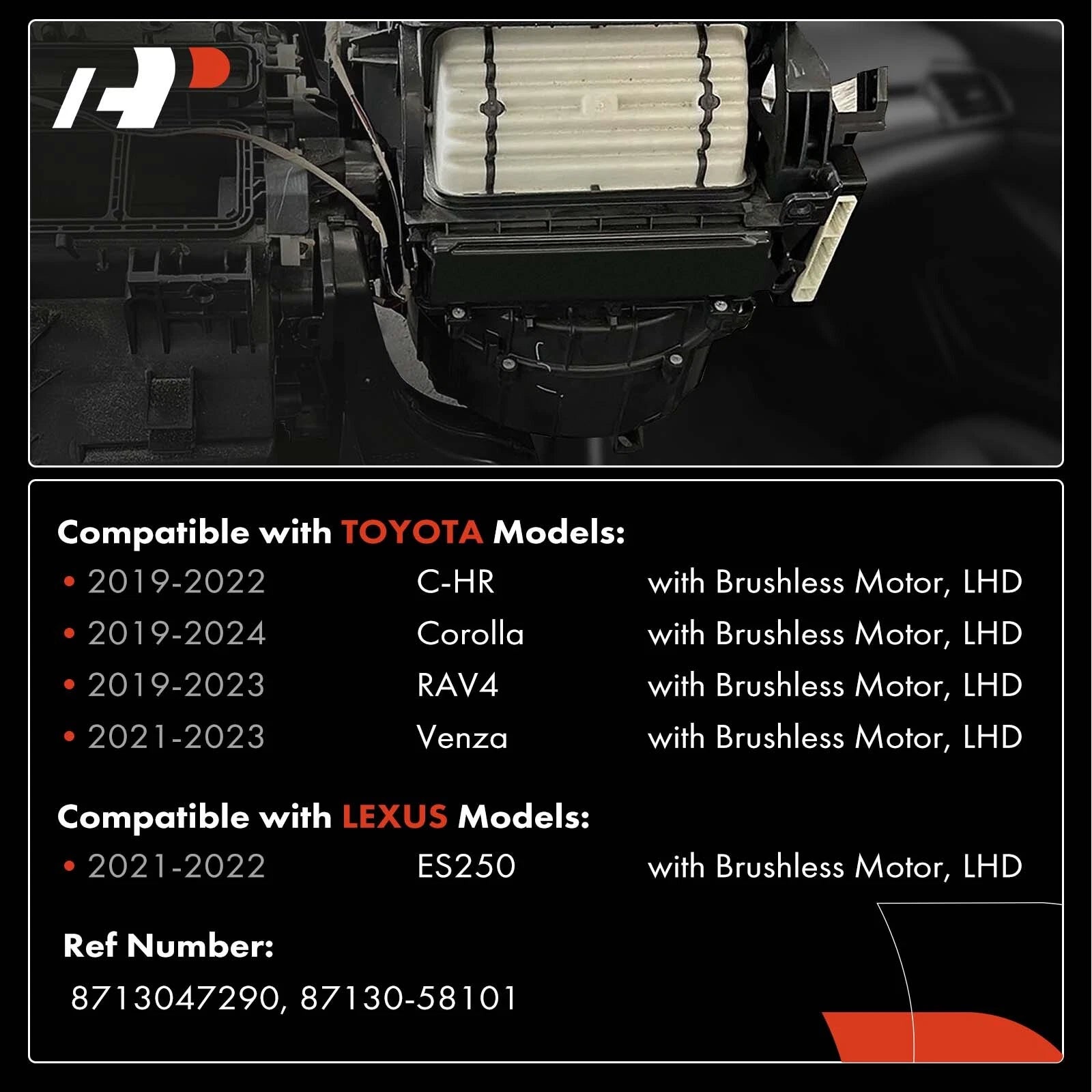 HVAC Blower Motor for Toyota RAV4 (2019â2023) Corolla (2019â2023)