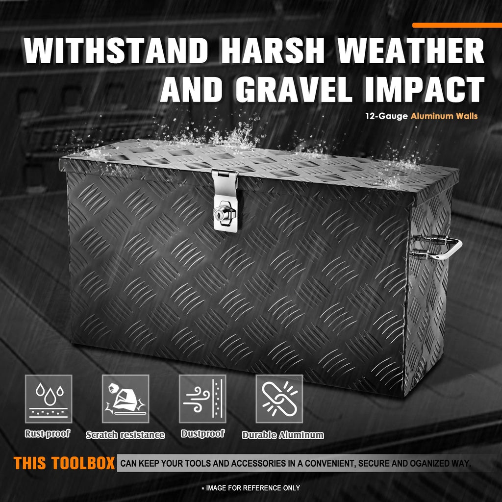 Truck Tool Box with Fixed Side Handles for (27"x9.4"x12.6")