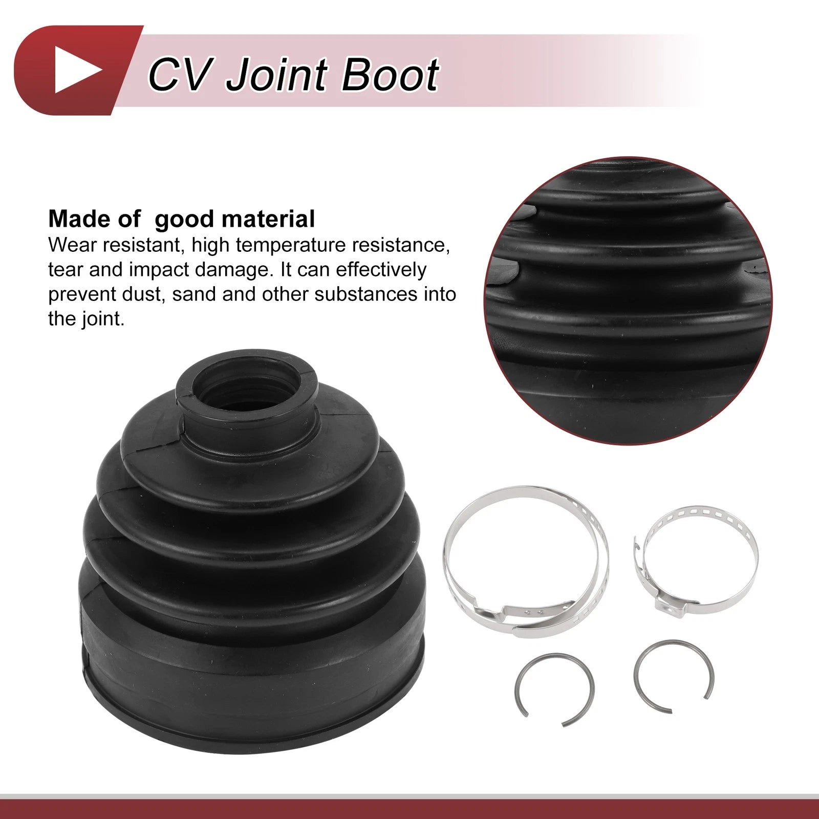 Inner CV Joint Boot Kit w/ Clamps for Honda Ridgeline (2008–2014) No.44017STXA01