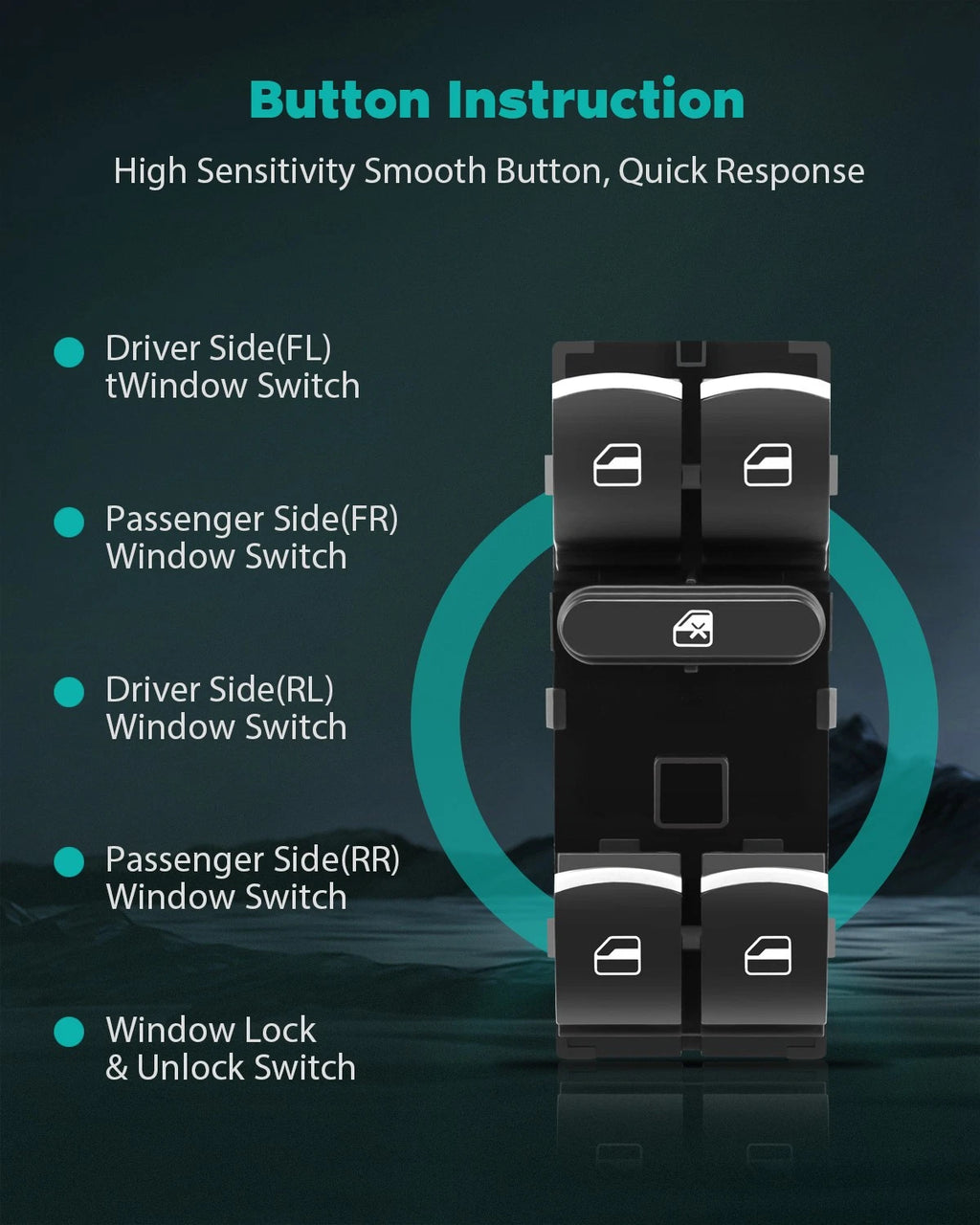 Power Window Switch for Volkswagen Passat Jetta CC Golf GTI (2010–2019)