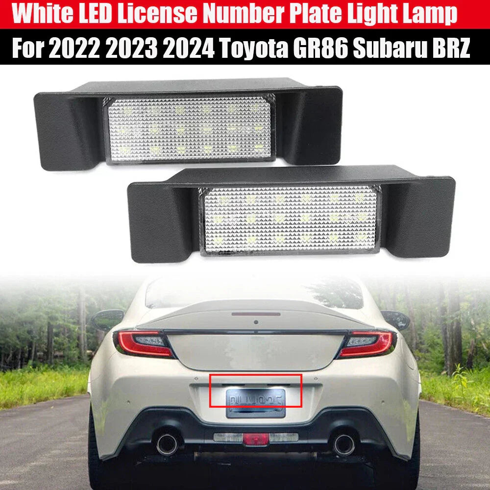 Waterproof White LED License Plate Light for Toyota GR86 Subaru BRZ