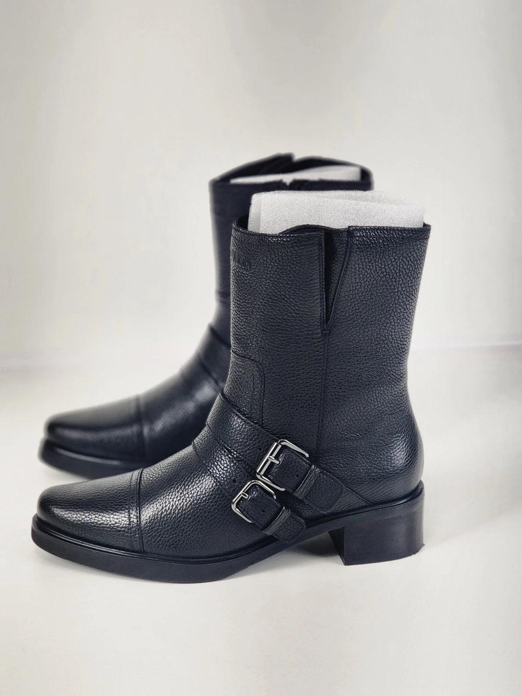 Women's Jerilyn Double Buckle Leather Motorcycle Boots for Harley-Davidson