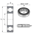 Deep Groove Ball Bearing 6007VV for Scooter Skateboard Wheel (35x62x14mm)