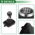 6 Speed Gear Shift Knob with Cover for Audi A3 8P (2003–2013) Chrome Red Black