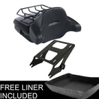 Black Chopped Trunk Pad Mount Rack for Harley Street Road Glide (2014–2025)