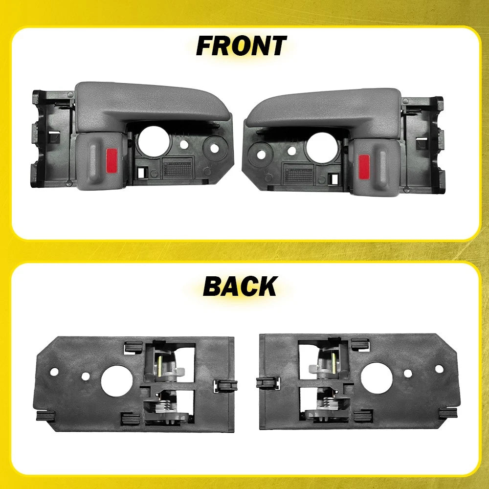 Pair Door Handles for Kia Spectra (2004-2009) Gray Front/Rear Inner