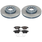 DuraGo Front Rotor & TRW Pro Low-Metallic Disc Brake Pad Kit for Golf Jetta Rabbit