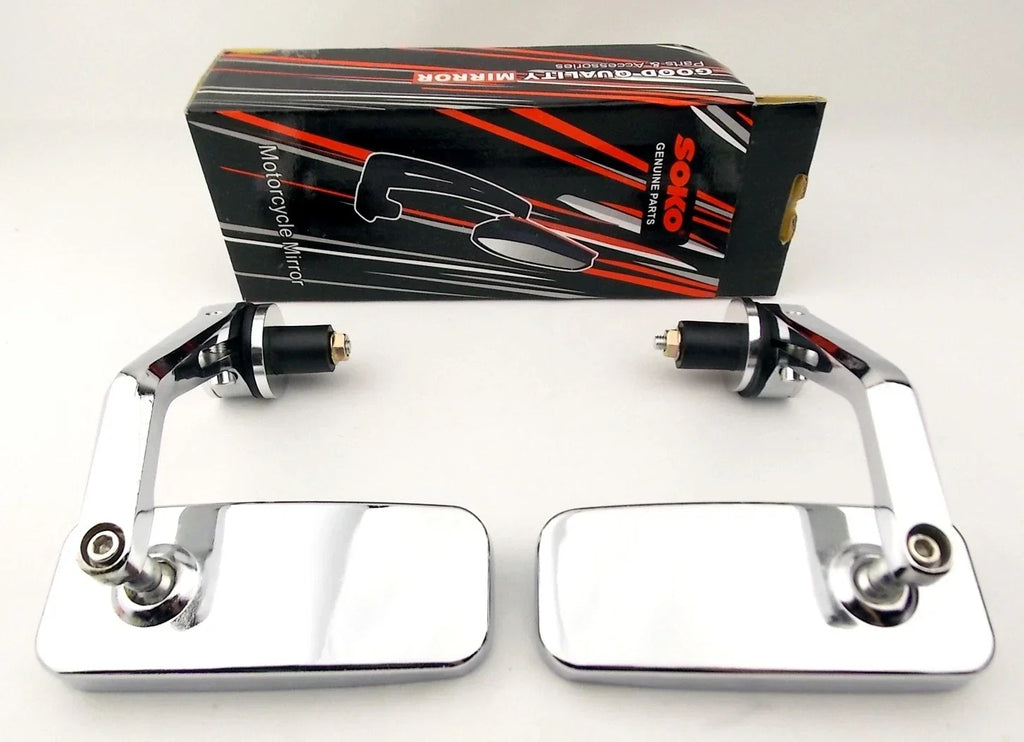 7/8" Chrome Handle Bar End Mirrors for Motorcycle Rear View Side Mirror