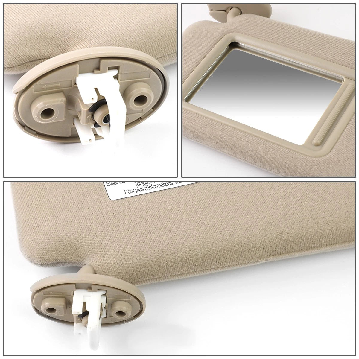 Left Driver Sun Visor for Toyota Venza (2009–2016) Beige Factory Style