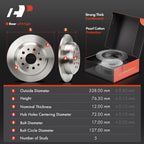 Rear Disc Brake Rotors & Ceramic Pads for Jeep Wrangler (2018–2020)