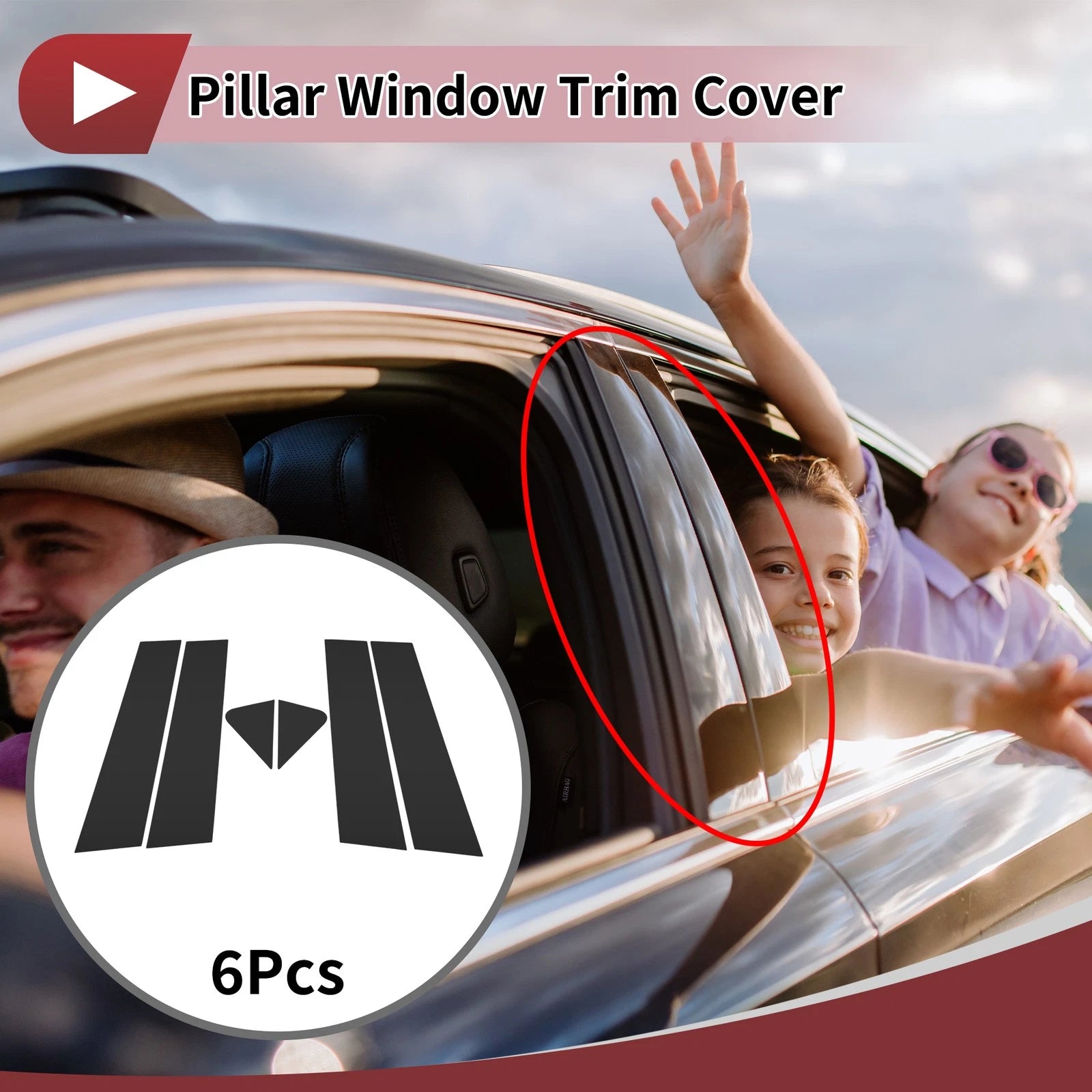 Door Pillar Window Trim for Chevrolet Trailblazer (2021–2023) Black