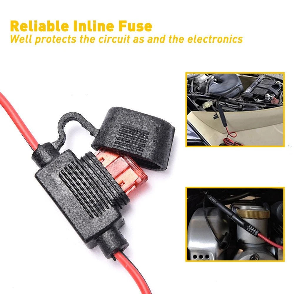 SAE to USB Cable Adapter for Motorcycle (Waterproof, 2.1A)