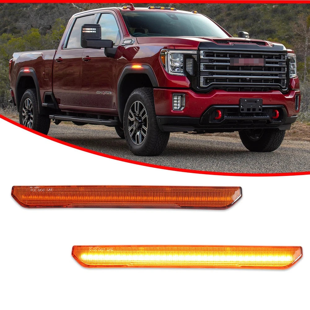Amber LED Side Marker Lights for GMC Sierra 2500 3500 (2020–2024)