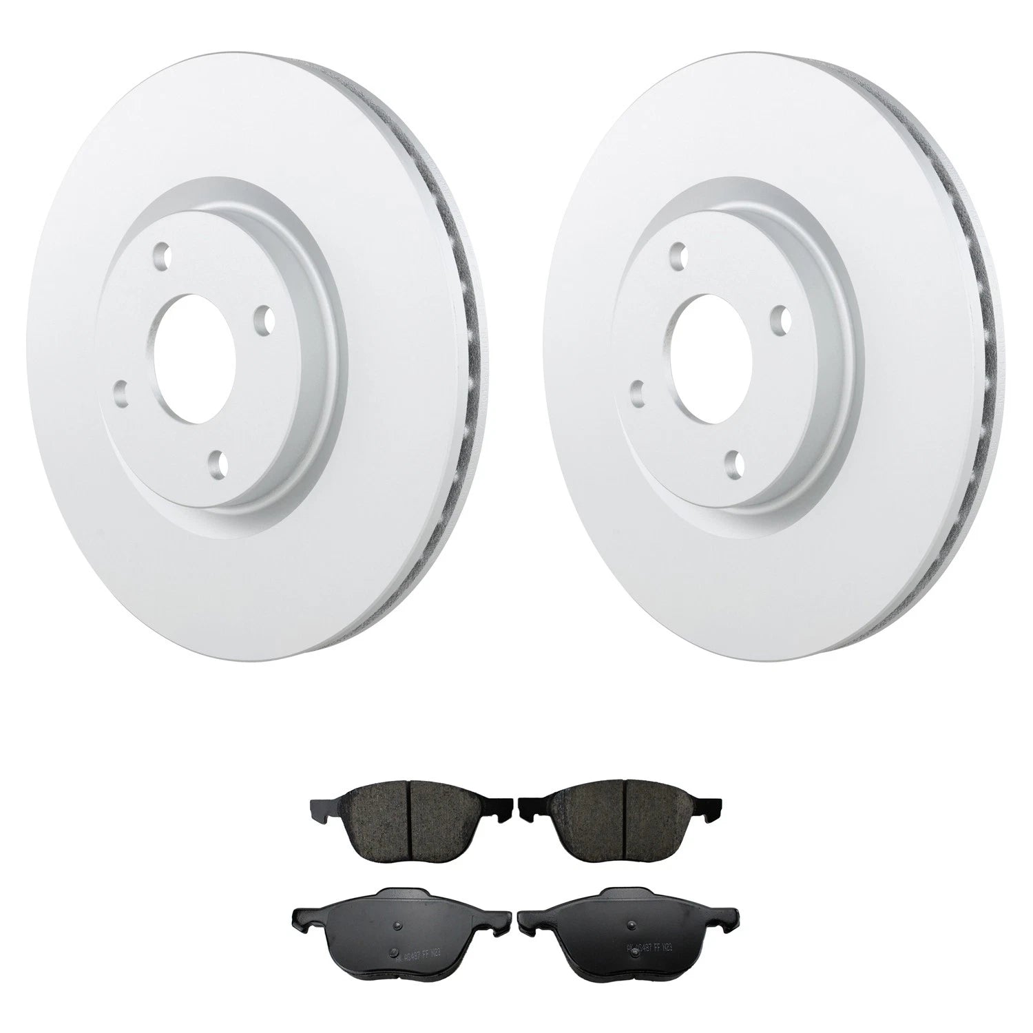 Set of 4 Bosch QuietCast Front Rotors & Akebono ProACT Pads for Ford