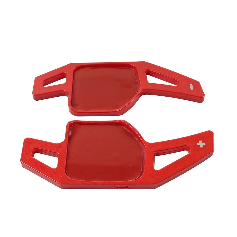 Red Steering Wheel Paddle Shifter Extensions for Audi A3 A4 A5 A6 (2006-2020)