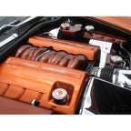 Chrome Cap Covers with Yellow Carbon Fiber Inlay for Chevy Corvette (2005–2013)