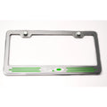 Stainless Steel License Plate Frame w/Green LED&"5.0" Logo for Ford Universal