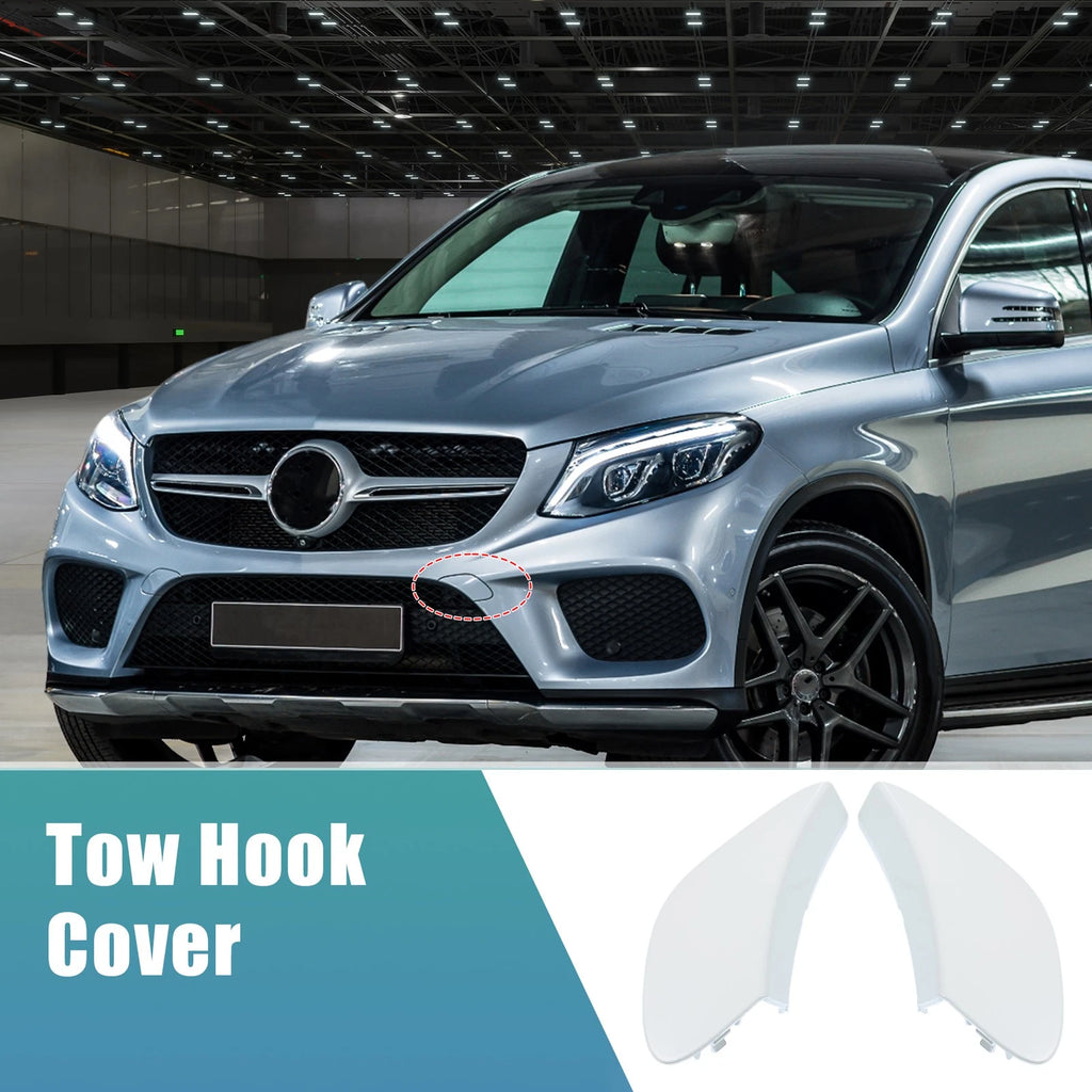 1 Pair Front Bumper Tow Hook Cover for Mercedes-Benz GLE 400 (2016–2020) No.A2928854922