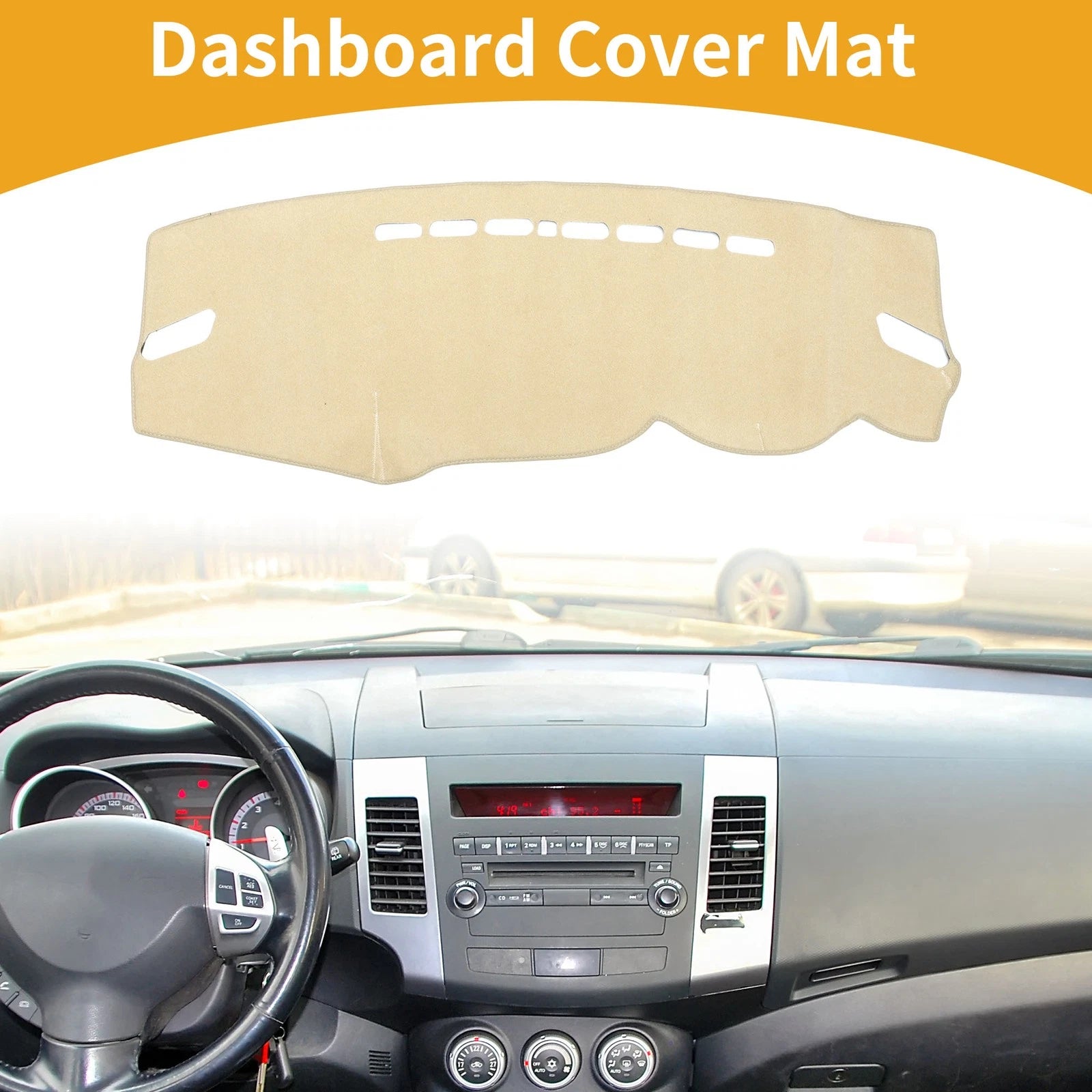 Dashboard Cover for Mitsubishi Outlander (2013–2018) Beige 1 Pc
