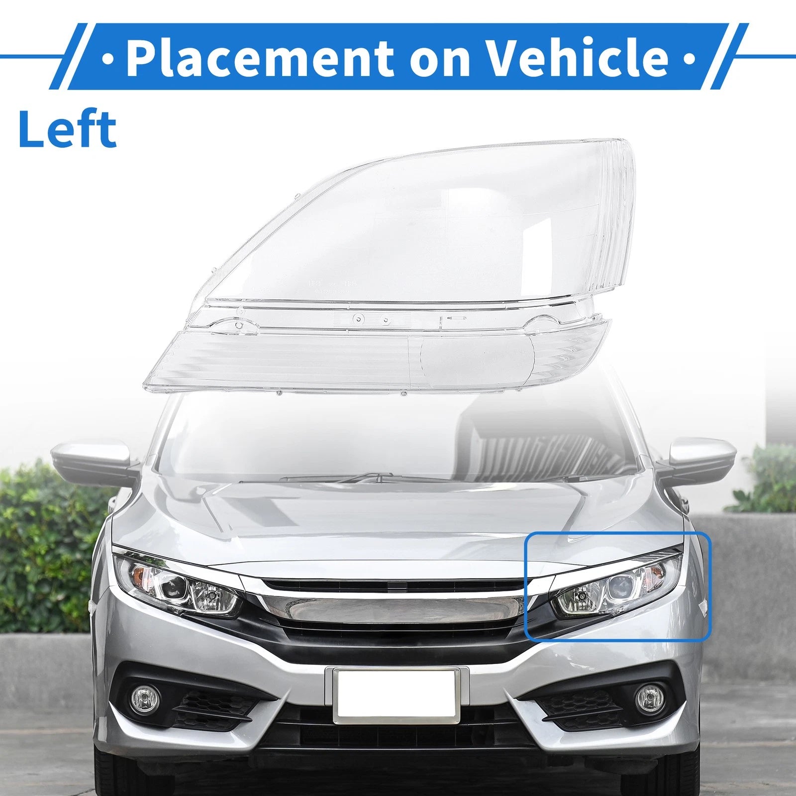 1 Pcs Headlight Lens Cover for Lexus RX300 (1999–2003) PC Clear