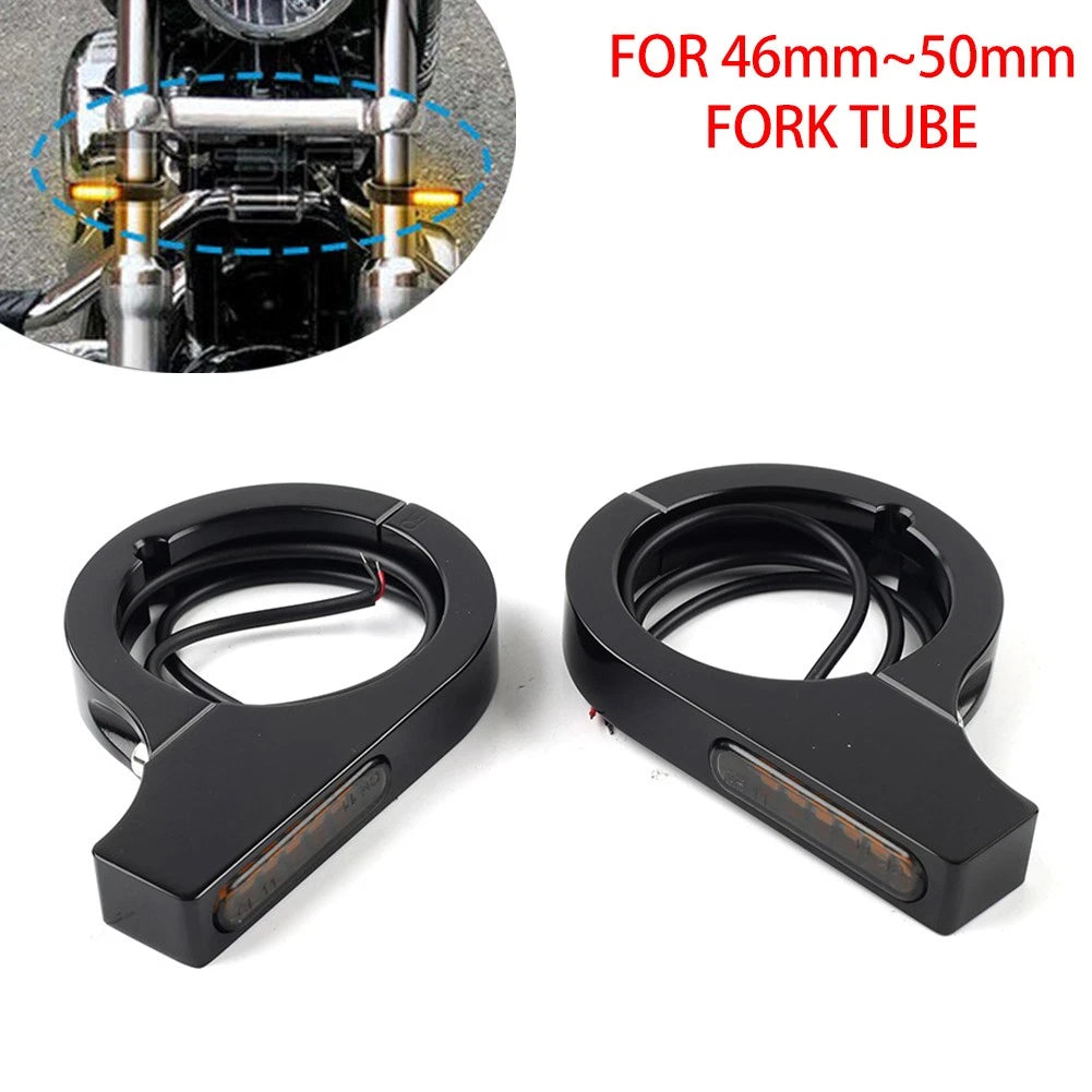 LED Fork Turn Signal Light Indicator for Harley Touring Dyna (2014–2023)