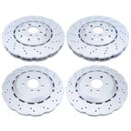 Set of 4 Vented Drilled Dimpled Disc Brake Rotors for RS7 (2014–2016)