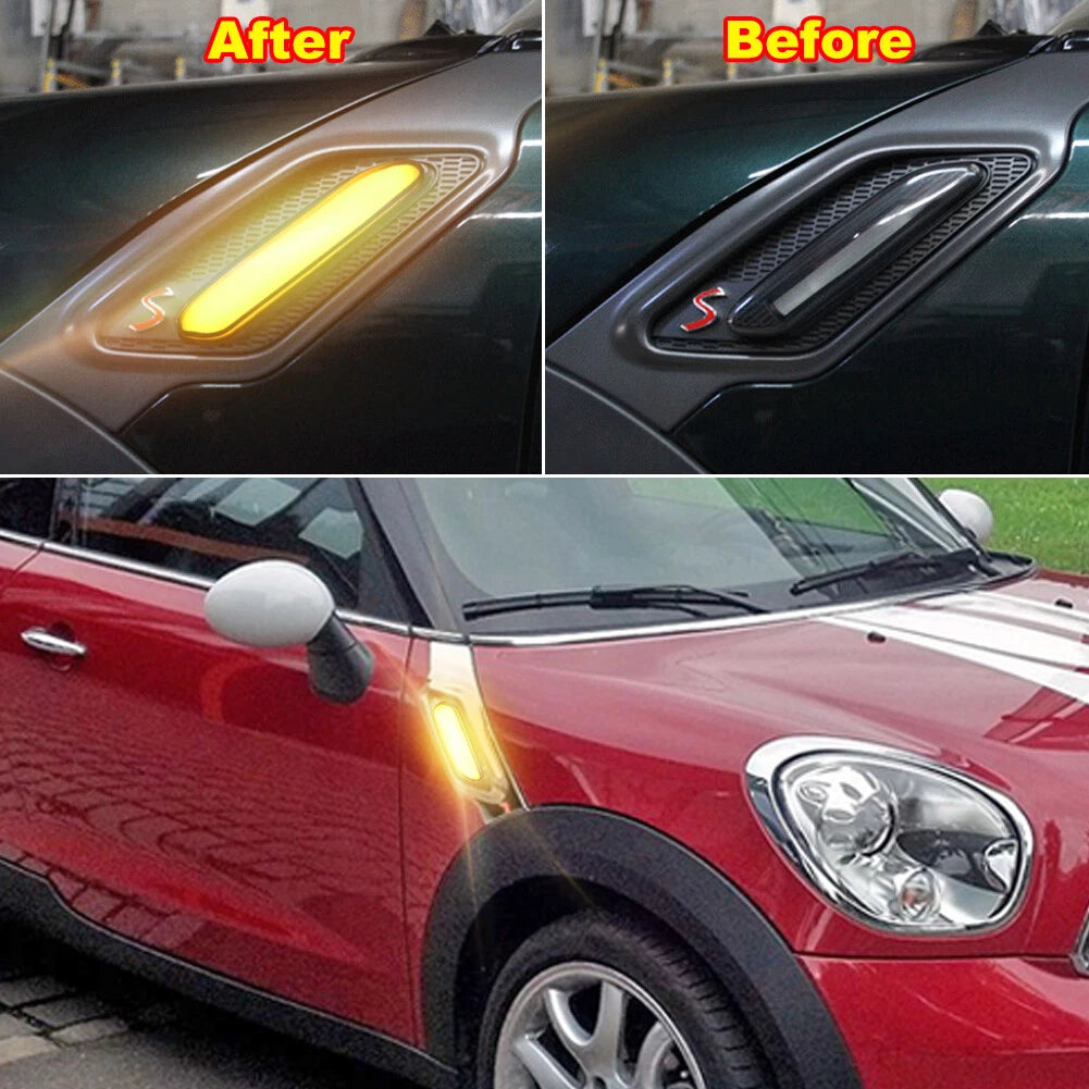 2X Clear Amber Full LED Front Side Marker Lights for MINI Cooper (2011–2016)