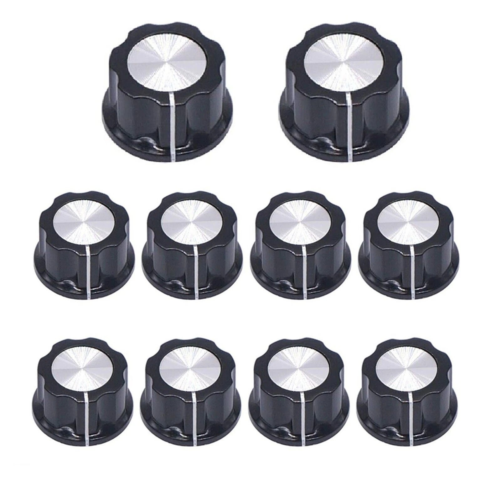 6mm Dia Shaft Knobs Set of 10 for Electronics