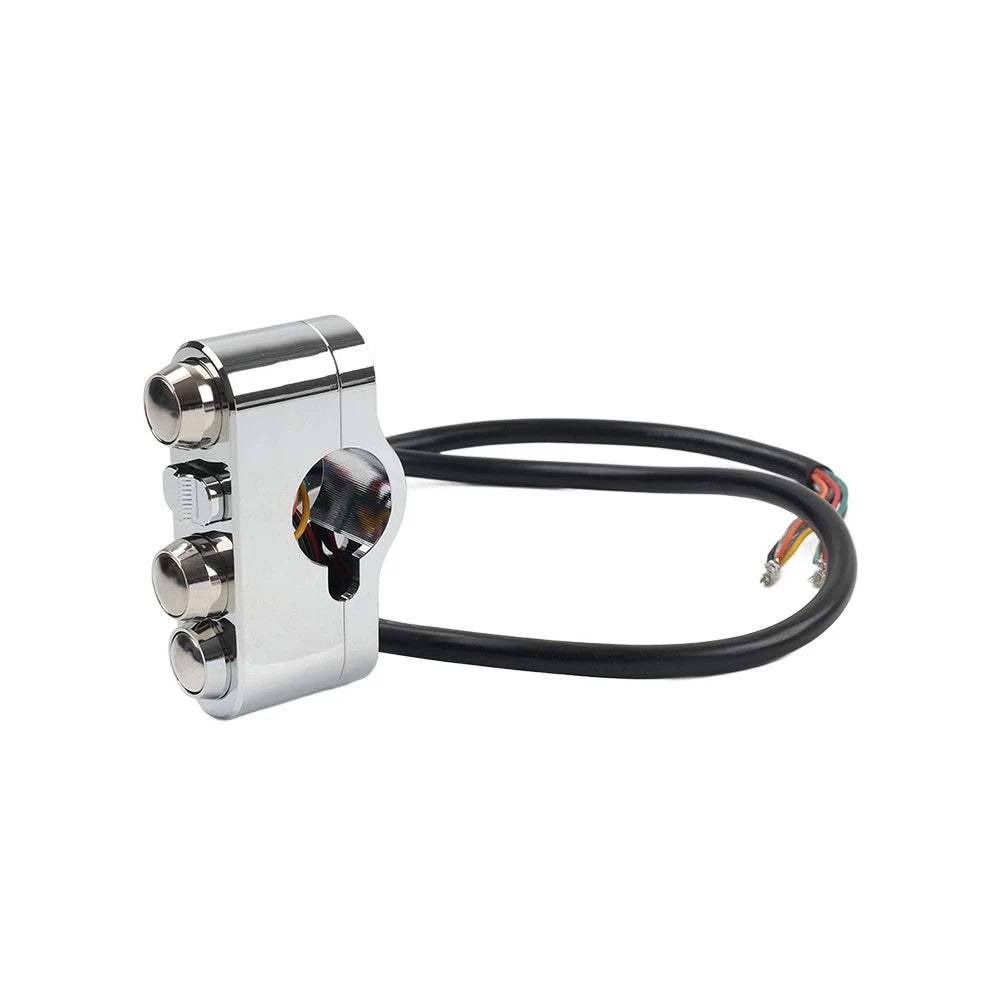 1" CNC handlebar control switches with wiring harness for Harley Dyna Sportster