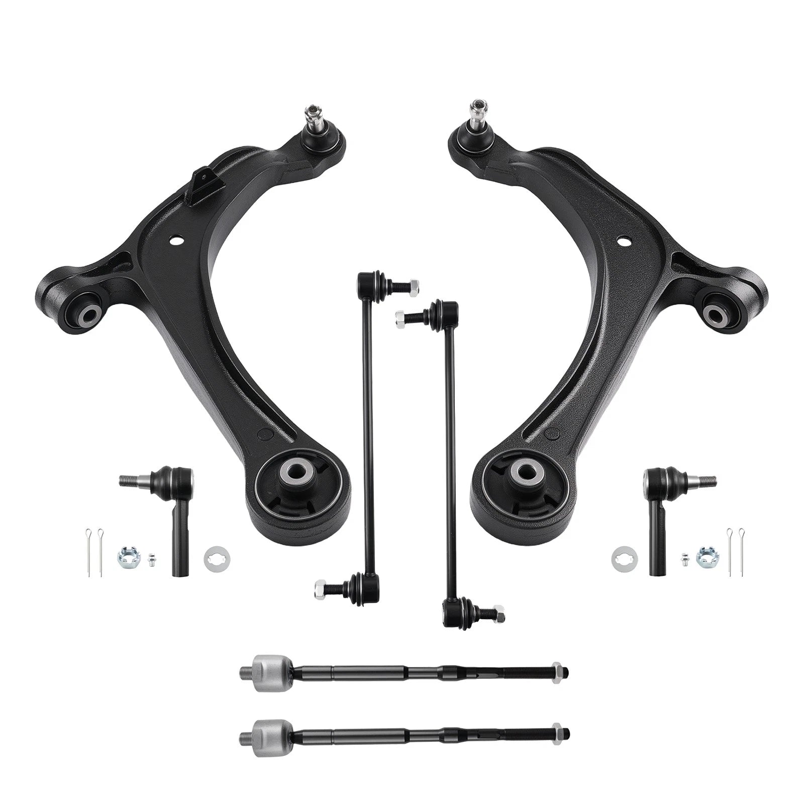 8x Front Lower Control Arms Sway Bar Links Tie Rods for Honda Odyssey (2011–2017)