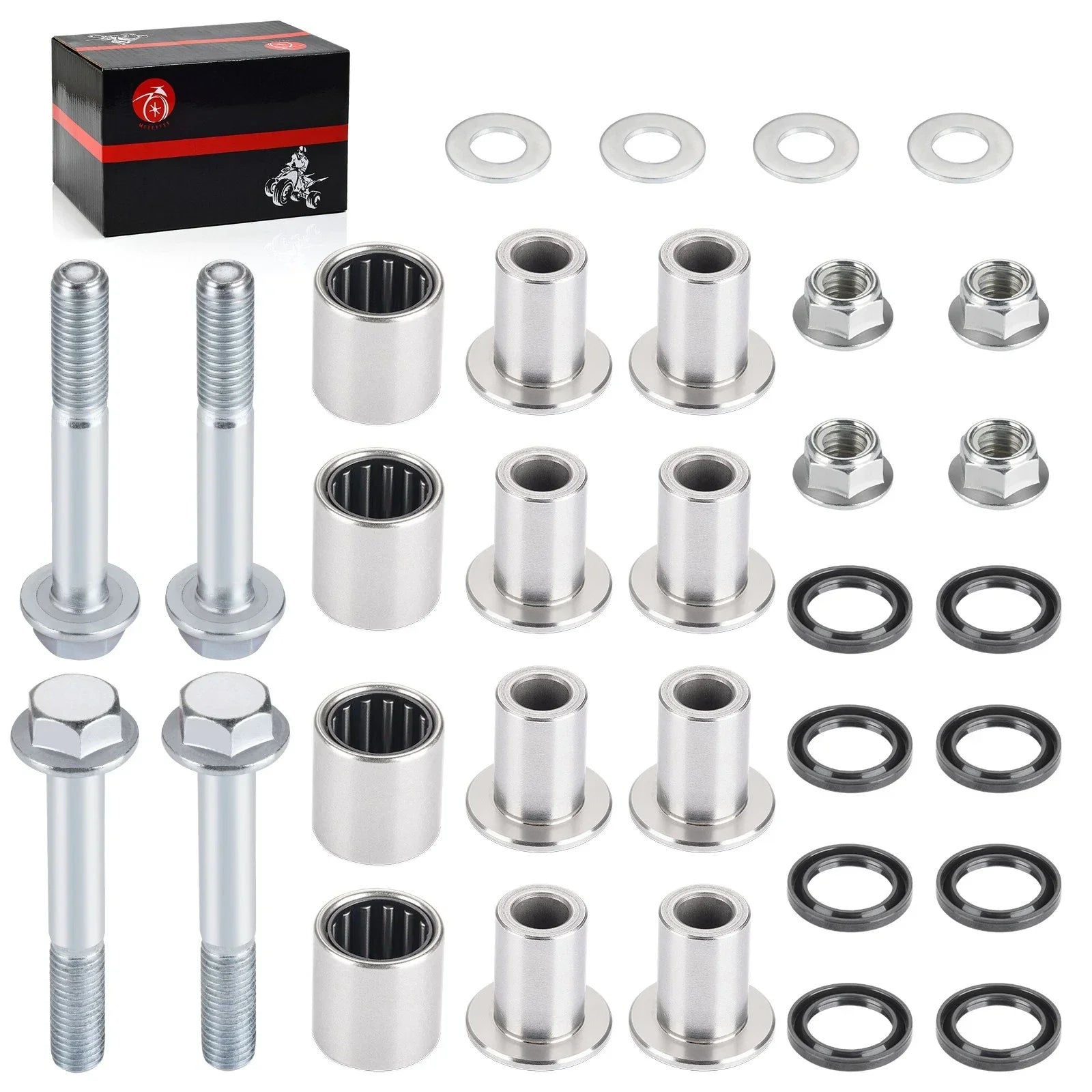 2 x Front Upper A Arm Bushings & Bolts Kit for Kawasaki KFX400 (2003–2006)
