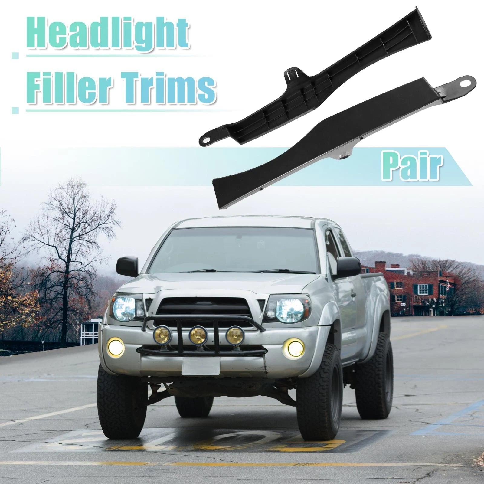 Pair Front Lower Headlight Bumper Grille Filler Trim for Toyota Tacoma (2005–2011)