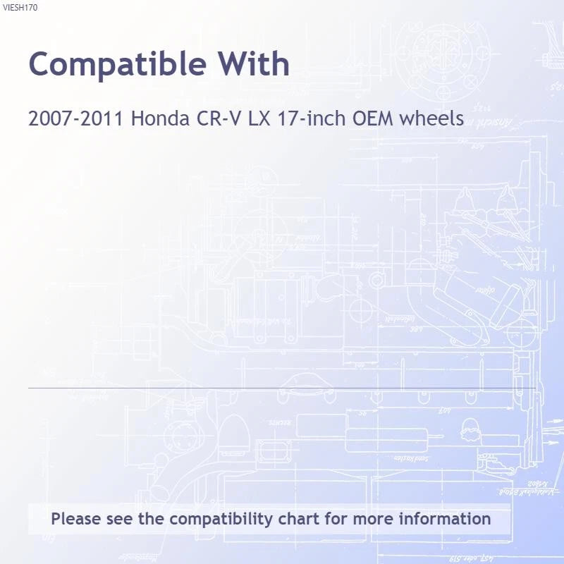 Wheel Skins Hub Caps Chrome 17 Inch Set for Honda CRV (2007–2012)