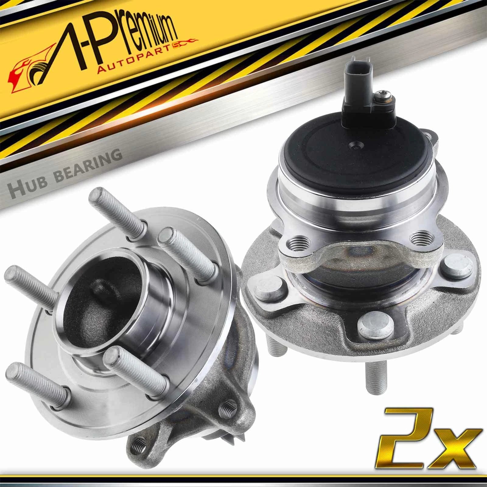 2X Rear Wheel Hub & Bearing Assembly with ABS for Ford Focus (2012–2018)