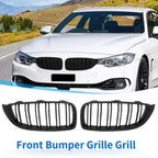 Matte Black Hood Grill Kidney Grille Double Slat for BMW F32 (2013 - 2018) 4-Door