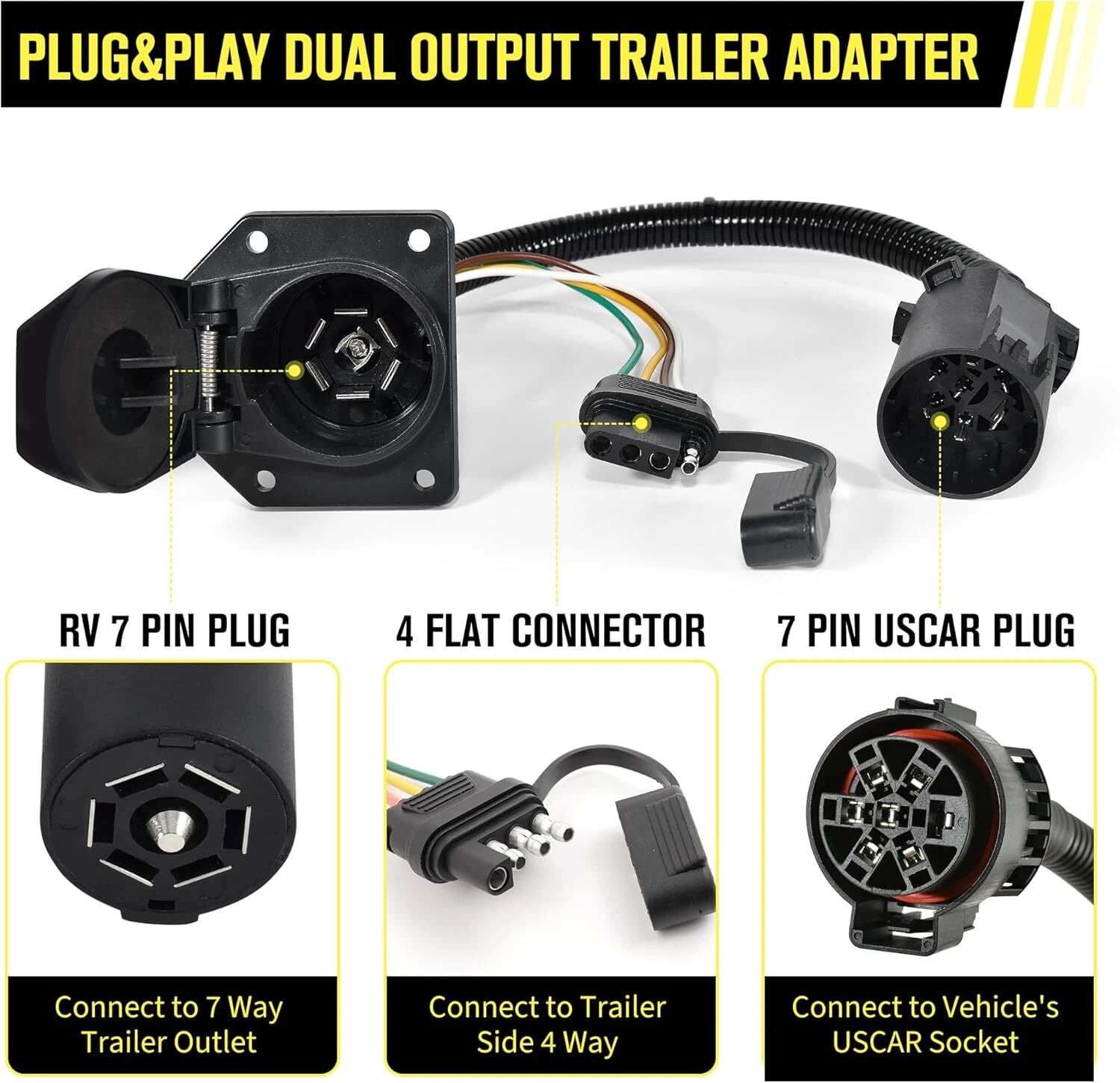 7 Way Trailer Wiring Harness for Chevy Silverado 1500 2500 3500