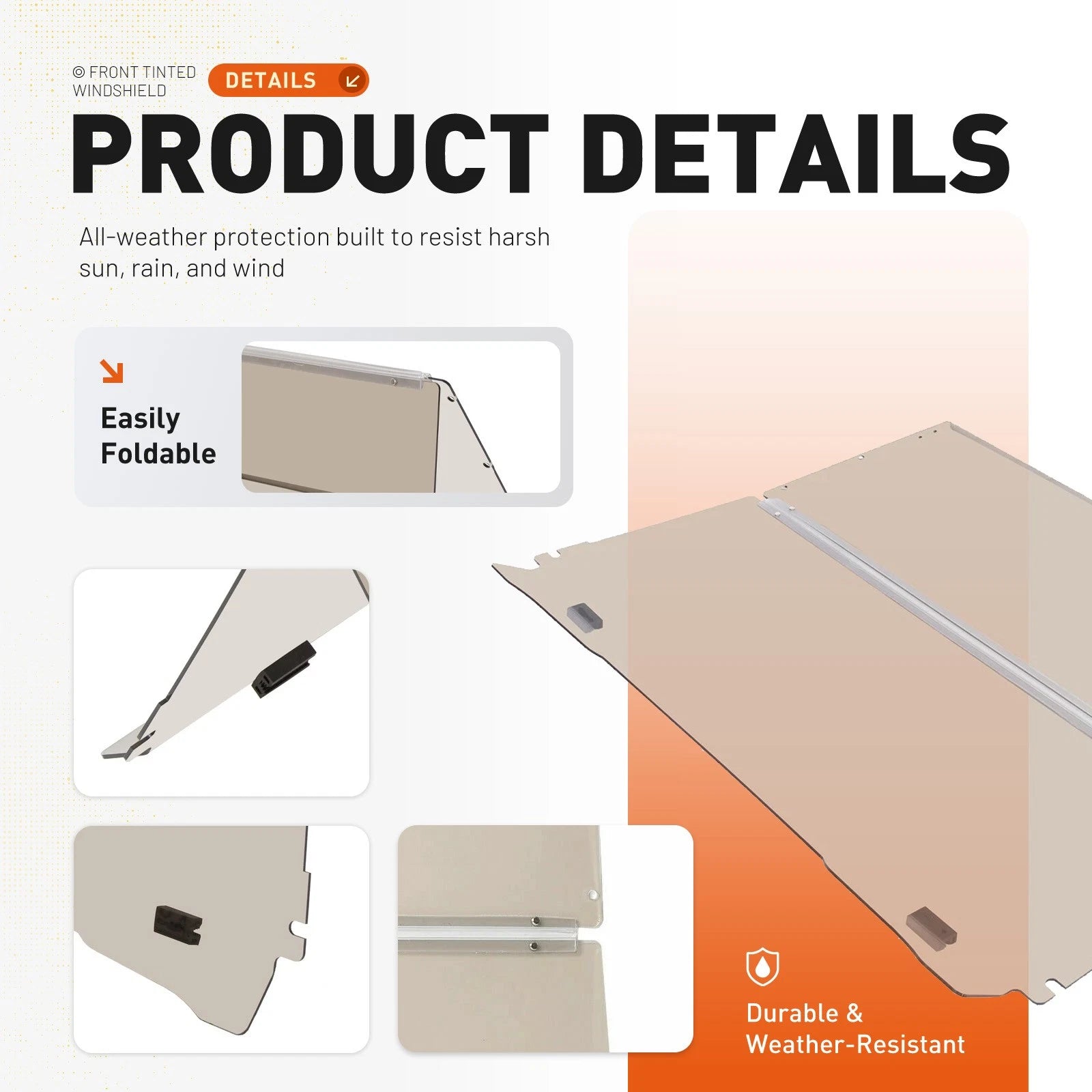 Foldable Tinted Windshield for EZGO TXT (1994–2014)
