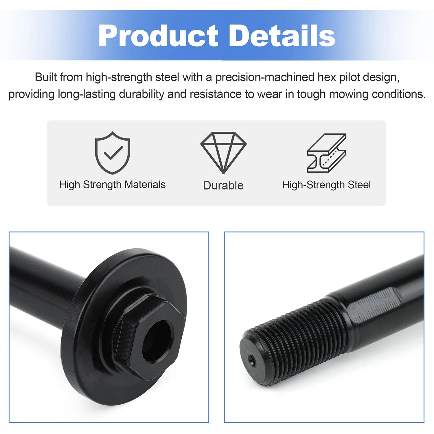 Heavy-Duty Hex Pilot Spindle 109-7431 for Exmark Zero Turn